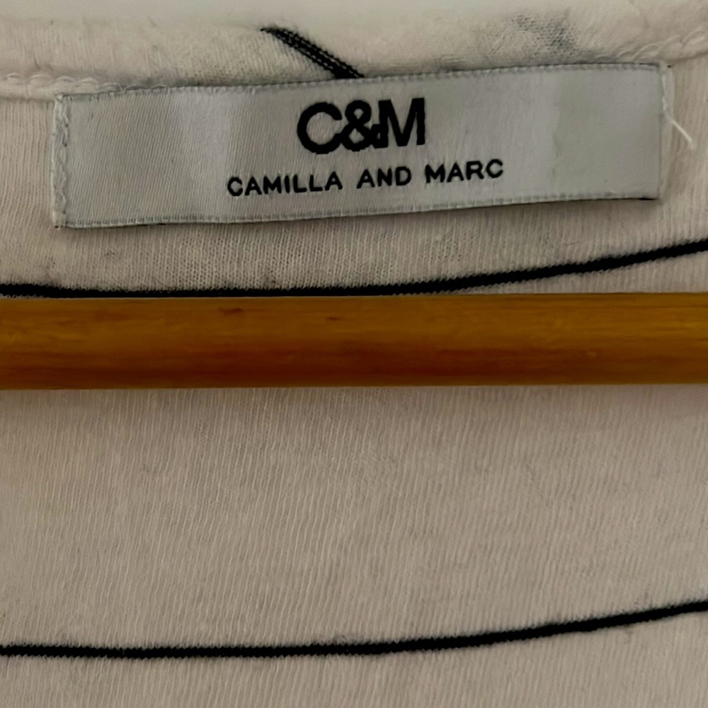 CAMILLA & MARC C&M LOGO RACERBACK LONG DRESS - NAVY & WHITE STRIPED - SIZE L - Picture 2 of 7